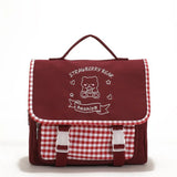 Lolita Strawberry Bear Embroidery Shoulder Bag Cross Body 3 Way Use