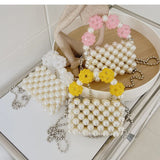 Long Chain Pearl Bead Coin Bag Hand-woven Celebrity Handbags