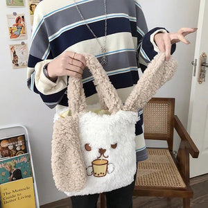 Soft Plush Women Shoulder Bag Furry Casual Tote Messenger Bags
