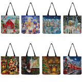 Christmas Santa Claus Printed Eco Reusable Tote Bag for Women