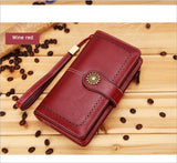Women's Long Leather Clutch Purse Cellphone Bag