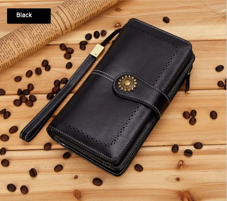 Women's Long Leather Clutch Purse Cellphone Bag