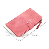 Long PU Leather Wallet Portable Lightweight Handy Use Multifunctional Com