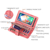 Long PU Leather Wallet Portable Lightweight Handy Use Multifunctional Com