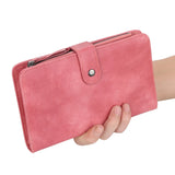 Long PU Leather Wallet Portable Lightweight Handy Use Multifunctional Com