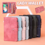 Long PU Leather Wallet Portable Lightweight Handy Use Multifunctional Com