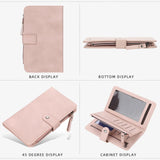 Long PU Leather Wallet Portable Lightweight Handy Use Multifunctional Com