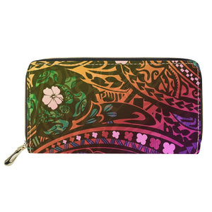 Hawaii Flower Women's Clutch Bag Polynesian Tribal Wallet
