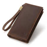 Vintage Men's Leather Wallet Zipper Large Capacity
