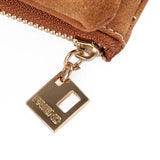 Nubuck Leather Zipper Suede Women Wallet Clutch Bag