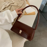 Long Underarm bag PU Leather Metal Hasp Lock women's Shoulder bag