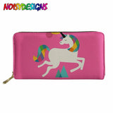 Long Wallet Women Flower Unicorn Wallet Ladies Leather Wallets PU Small Long Pur