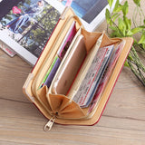 Long Wallet Women Purses Hollow Embossed Lingge Wallet Lady Sweet Clutch Wallet