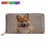 Corgi Pizza Mint Dog Pet Printed Long Wallet Women's Purse