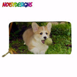 Corgi Pizza Mint Dog Pet Printed Long Wallet Women's Purse