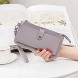 Long Women Wallet and Purse Black/blue/gray/green/purple/red Female Purse