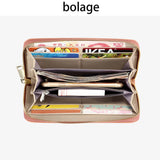 Long ladies wallet Large capacity Multi-card zipper clutch purse