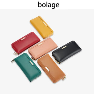 Long ladies wallet Large capacity Multi-card zipper clutch purse