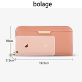 Long ladies wallet Large capacity Multi-card zipper clutch purse