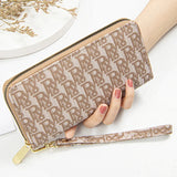 Matte Printed Letter Zipper Handbag Long Wallet Student Mobile Phone Bag