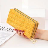 Women's Double Zipper Handbag Wallet with Large Capacity