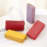Women's Double Zipper Handbag Wallet with Large Capacity