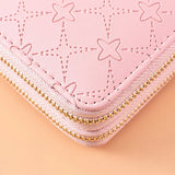 Embossed Long Wallet Women's Hand Bag Double Zipper Mobile Phone Bag