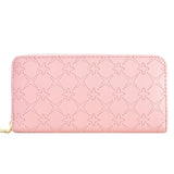 Embossed Long Wallet Women's Hand Bag Double Zipper Mobile Phone Bag