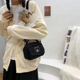 Cartoon Print Bear Mini Cloth Handbag for Girls