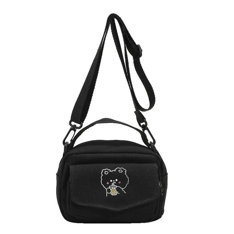 Cartoon Print Bear Mini Cloth Handbag for Girls