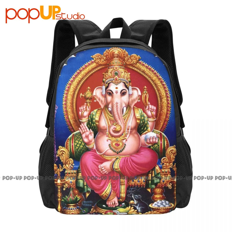 Lord Ganesh Shri Ganesh Hindu Lord Chakra Backpack Large Capacity Bookbag