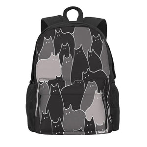 Lots of Cats Grey 1 Backpacks Men's Backpacks Bags for Women Schoolbag Bags