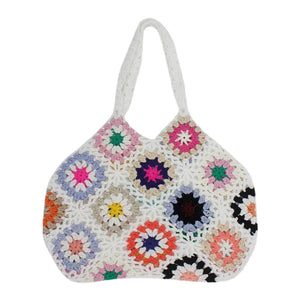 Loukong Ethnic Handbag Pure Hook Mixed Splicing Shoulder Bag