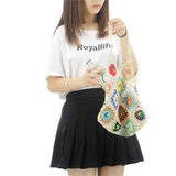 Loukong Ethnic Handbag Pure Hook Mixed Splicing Shoulder Bag
