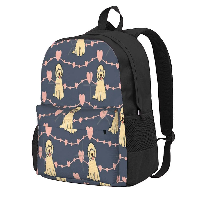 Apricot Cockapoo Cavapoo Backpacks Men's & Women's Bags Manga Style
