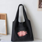Large Capacity Women Shopping Bags Love Canvas Shoulder Vest Bag