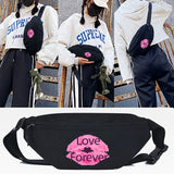 Love Forever Letter Print Waist Bags Sport Chest Pack Women Men Cross Bag