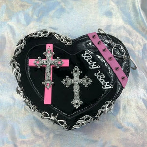 Gothic Shoulder Bag Rivet Women Messenger Bags Metal Decoration