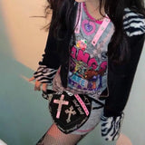 Gothic Shoulder Bag Rivet Women Messenger Bags Metal Decoration
