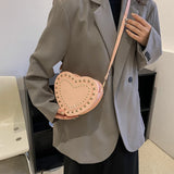 Heart Shaped Shoulder Bag for Women Vintage Rivet Crossbody Bags