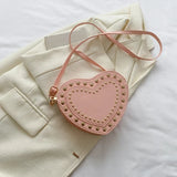 Heart Shaped Shoulder Bag for Women Vintage Rivet Crossbody Bags