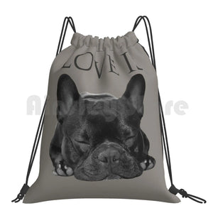 French Bulldog Backpack Drawstring Bag Riding Climbing Gym Bag
