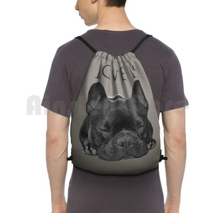 French Bulldog Backpack Drawstring Bag Riding Climbing Gym Bag