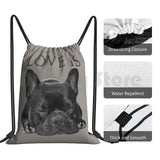 French Bulldog Backpack Drawstring Bag Riding Climbing Gym Bag