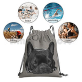 French Bulldog Backpack Drawstring Bag Riding Climbing Gym Bag