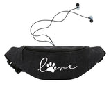 Love Paw Printed Waist Bag Fanny Pack for Dog Lovers