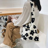 Plush Messenger Bag Shoulder Bag Women Handbag Winter Hit Tote Bags
