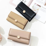 Love Step Long Women's Wallet Bowknot Buckle Embroidery Handbag