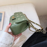 Women's Shoulder Bag Messenger Bag with Metal Chains