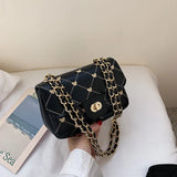 Women's Shoulder Bag Messenger Bag with Metal Chains